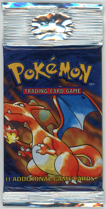 Pokemon: Sealed Base Set Booster Pack (Charizard Art) Long Crimp - Sharpie On Pack