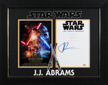 J.J. Abrams Signed & Framed Star Wars The Force Awakens Script Cover Photo BAS