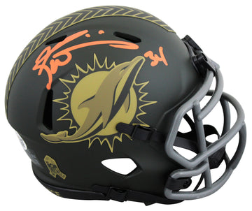 Dolphins Ricky Williams Signed Salute to Service IV Speed Mini Helmet JSA Wit