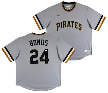 Pirates Barry Bonds Authentic Signed Grey Nike Cooperstown Collection Jersey JSA