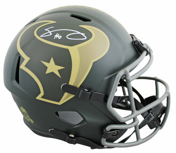 Texans Azeez Al-Shaair Signed STS IV Full Size Speed Rep Helmet BAS Witnessed