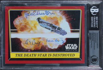 (3) Huston +3 Signed 2016 Star Wars Celebration Europe OVS #9 Card BAS Slabbed