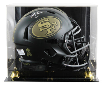 49ers Navorro Bowman Signed STS IV Full Size Speed Rep Helmet W/ Case BAS Wit