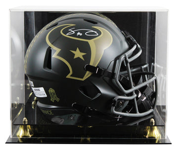 Texans Azeez Al-Shaair Signed STS IV Full Size Speed Rep Helmet W/ Case BAS Wit