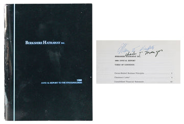 Warren Buffet & Charlie Munger Signed Berkshire Hathaway Annual Report PSA LOA