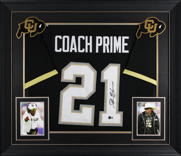 Colorado Deion Sanders Signed Black Pro Style Framed Jersey BAS Wit #2W438785