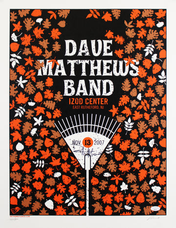 Dave Matthews DMB Signed 2007 Izod Center 19x25 Poster LE #466/800 JSA #ZZ66505