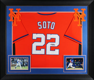 Juan Soto Authentic Signed Orange Pro Style Framed Jersey Autographed JSA