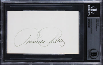 Priscilla Presley The Naked Gun Authentic Signed 3x5 Index Card BAS Slabbed