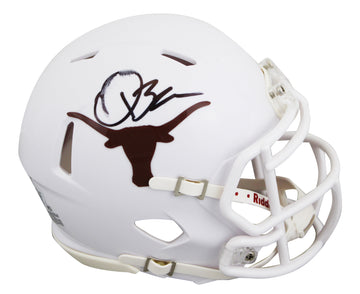Texas Quinn Ewers Authentic Signed Speed Mini Helmet BAS Witnessed #2W076497