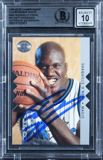 Shaquille O'Neal Signed 1995 SP Championship Shots #S20 Card Auto 10! BAS Slab