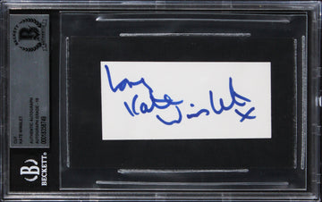 Kate Winslet Titanic "Love" Signed 3.75x1.75 Cut Signature Auto 10! BAS Slabbed