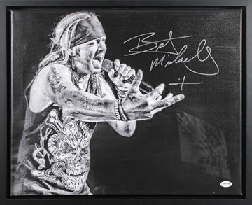 Bret Michaels Poison Authentic Signed & Framed 16x20 Canvas JSA #CL51526