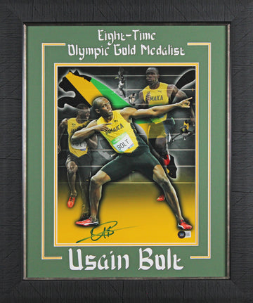 Usain Bolt Authentic Signed 11x14 Framed Vertical Photo Autographed BAS