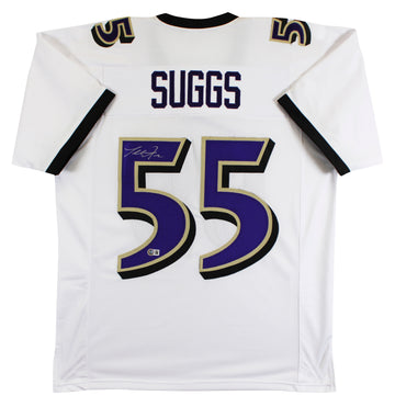 Terrell Suggs Authentic Signed White Pro Style Jersey Autographed BAS Witnessed