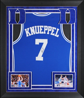 Duke Kon Knueppel Signed Blue Pro Style Framed Jersey JSA #AY03178