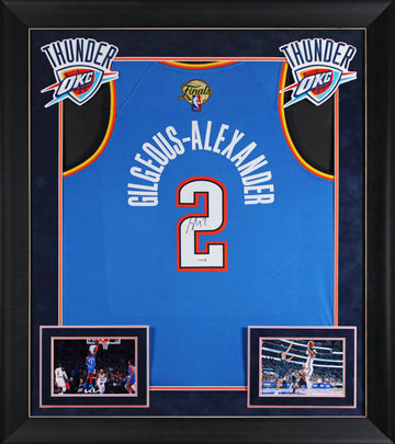 Thunder Shai Gilgeous-Alexander Signed Blue Nike Finals Ed. Framed Jersey JSA