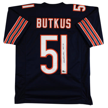 Dick Butkus "HOF 79" Authentic Signed Navy Blue Pro Style Jersey Autographed BAS