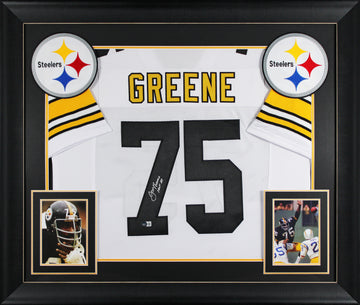 Joe Greene "HOF 87" Authentic Signed White Pro Style Framed Jersey BAS Witnessed