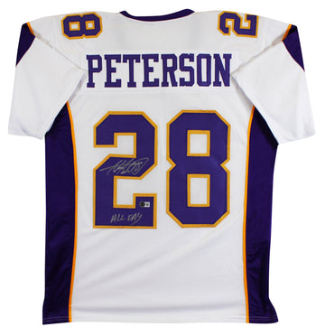 Adrian Peterson "All Day" Authentic Signed White Pro Style Jersey BAS Witnessed