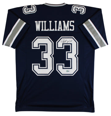 Javonte Williams Authentic Signed Navy Pro Style Jersey Autographed BAS Witness