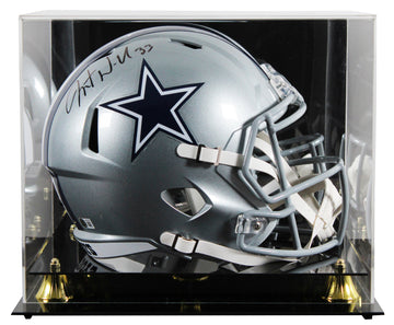 Cowboys Javonte Williams Signed Full Size Speed Rep Helmet W/ Case BAS Witnessed