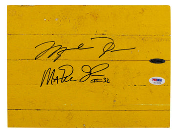 Michael Jordan & Magic Johnson Authentic Signed 8x10 Forum Floorboard PSA & UDA
