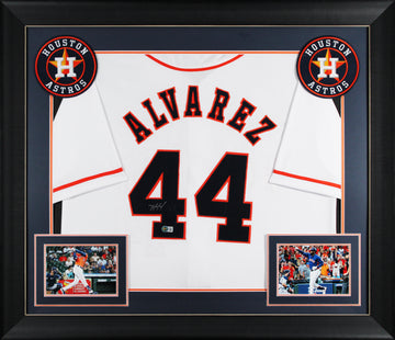 Yordan Alvarez Authentic Signed White Pro Style Framed Jersey BAS Witnessed