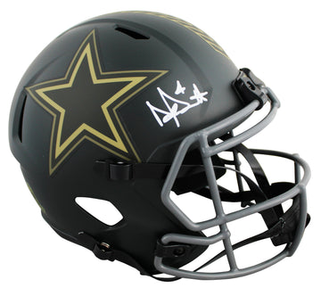 Cowboys Dak Prescott Signed STS IV Full Size Speed Rep Helmet BAS Witnessed