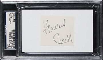 Howard Cosell Authentic Signed 2.5x2 Inch Cut Signature PSA/DNA Slabbed