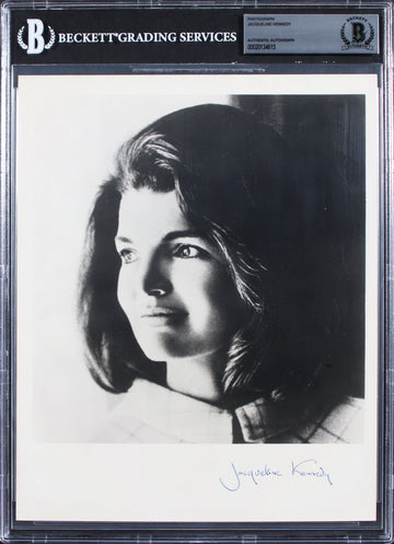 Jacqueline Kennedy Onassis Authentic Signed 8x10 Black & White Photo BAS Slabbed