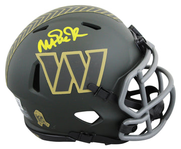 Commanders Magic Johnson Signed Salute To Service IV Speed Mini Helmet BAS Wit