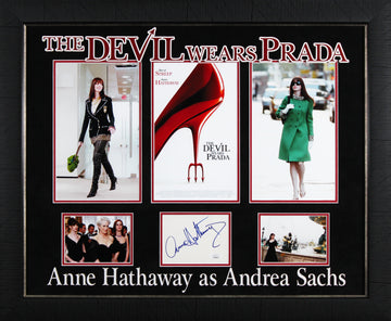 Anne Hathaway The Devil Wears Prada Signed & Framed 4x6 Index Card JSA #HH97629