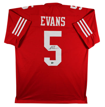 Mike Evans Authentic Signed Red Pro Style Jersey Autographed BAS Witnessed 3