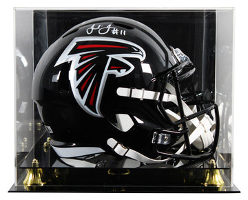 Falcons Julio Jones Signed 2003-19 TB Full Size Speed Rep Helmet W/ Case BAS Wit