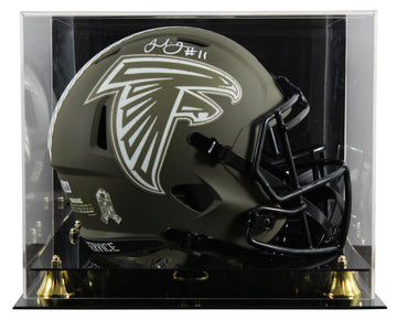 Falcons Julio Jones Signed STS Full Size Speed Rep Helmet W/ Case BAS Witnessed