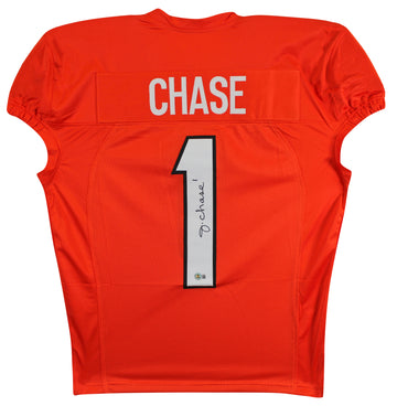 Ja'Marr Chase Authentic Signed Orange Procut Style Jersey Autographed BAS
