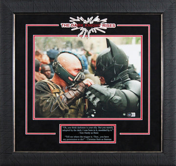 Tom Hardy & Christian Bale The Dark Knight Rises Signed 11x14 Framed Photo BAS