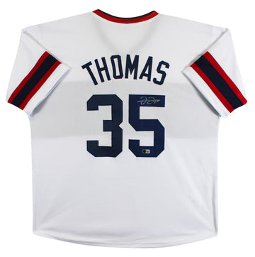 Frank Thomas Authentic Signed White Throwback Pro Style Jersey BAS Witnessed