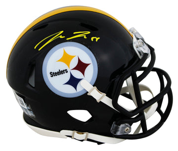 Steelers Pat Freiermuth Signed Speed Mini Helmet w/ Yellow Sig BAS Witnessed