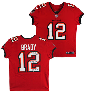 Bucs Tom Brady "7x SB Champ, 5x SB MVP" Signed Red Nike Elite Jersey Fanatics