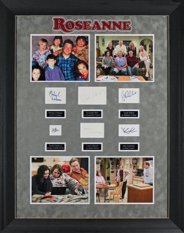 Roseanne (6) Roseanne, Goodman, Chalke, Gilbert +2 Signed Framed Display BAS LOA