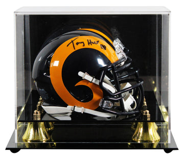 Rams Torry Holt Signed 1981-98 Throwback Speed Mini Helmet W/ Case BAS Witnessed