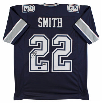 Emmitt Smith Authentic Signed Navy Pro Style Jersey Autographed BAS Witnessed 2