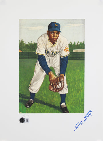 Giants Willie Mays Signed 11x15 1953 Topps Lithograph Limited Edition #/2000 BAS