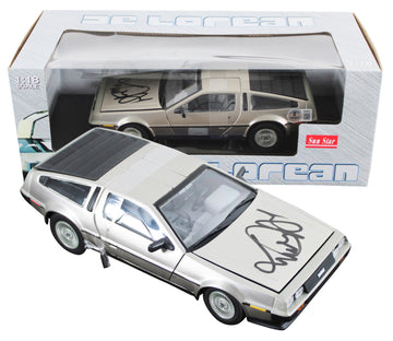 Michael J. Fox Back To The Future Signed 1:18 Die Cast DeLorean Time Machine BAS