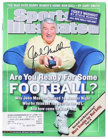 Raiders John Madden Signed 2002 Sports Illustrated Magazine JSA #II07510