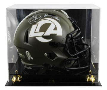 Rams Eric Dickerson "HOF 99" Signed STS F/S Speed Rep Helmet W/ Case BAS Witness