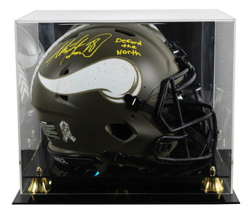 Vikings Adrian Peterson "DTN" Signed STS F/S Speed Proline Helmet W/ Case BAS W