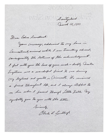 Charles Lindbergh Signed 8.5x11 1971 Handwritten Letter Auto 9! JSA #ZZ80611